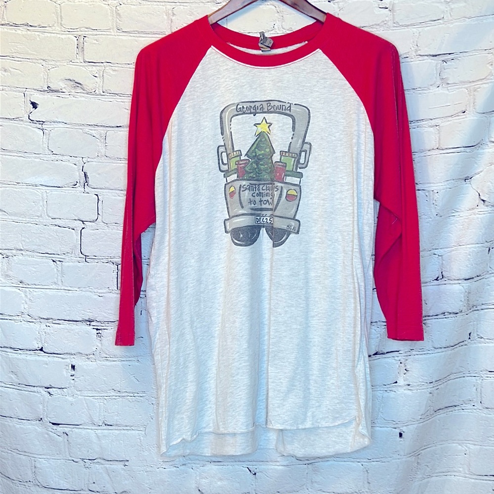 Next Level Georgia Bound Christmas T-Shirt Size X-Large Excellent Condition